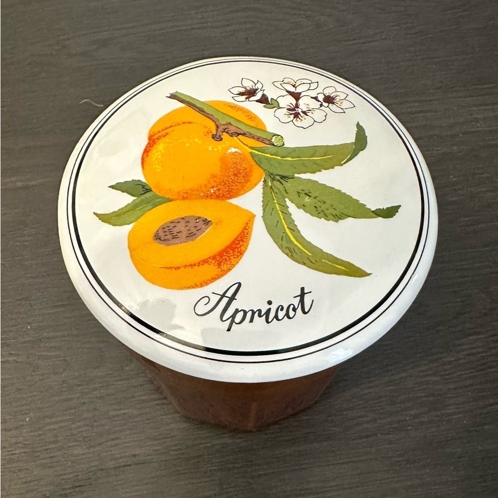 Vintage Apricot Preserves Container by Gailstyn Sutton Jam Jar Ceramic Orange